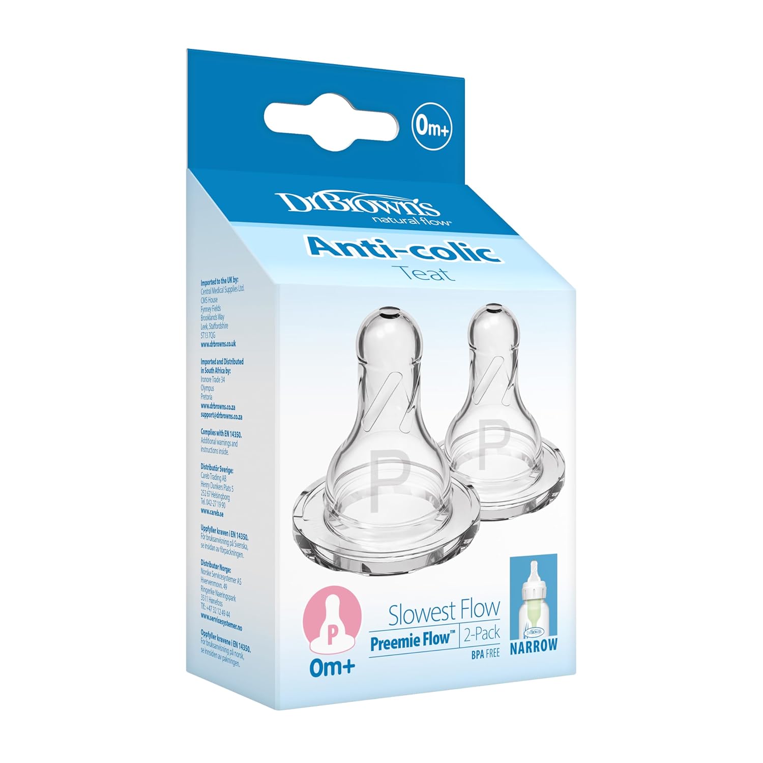Dr. Brown's Natural Flow Options Preemie Teats (Pack of 1, White)