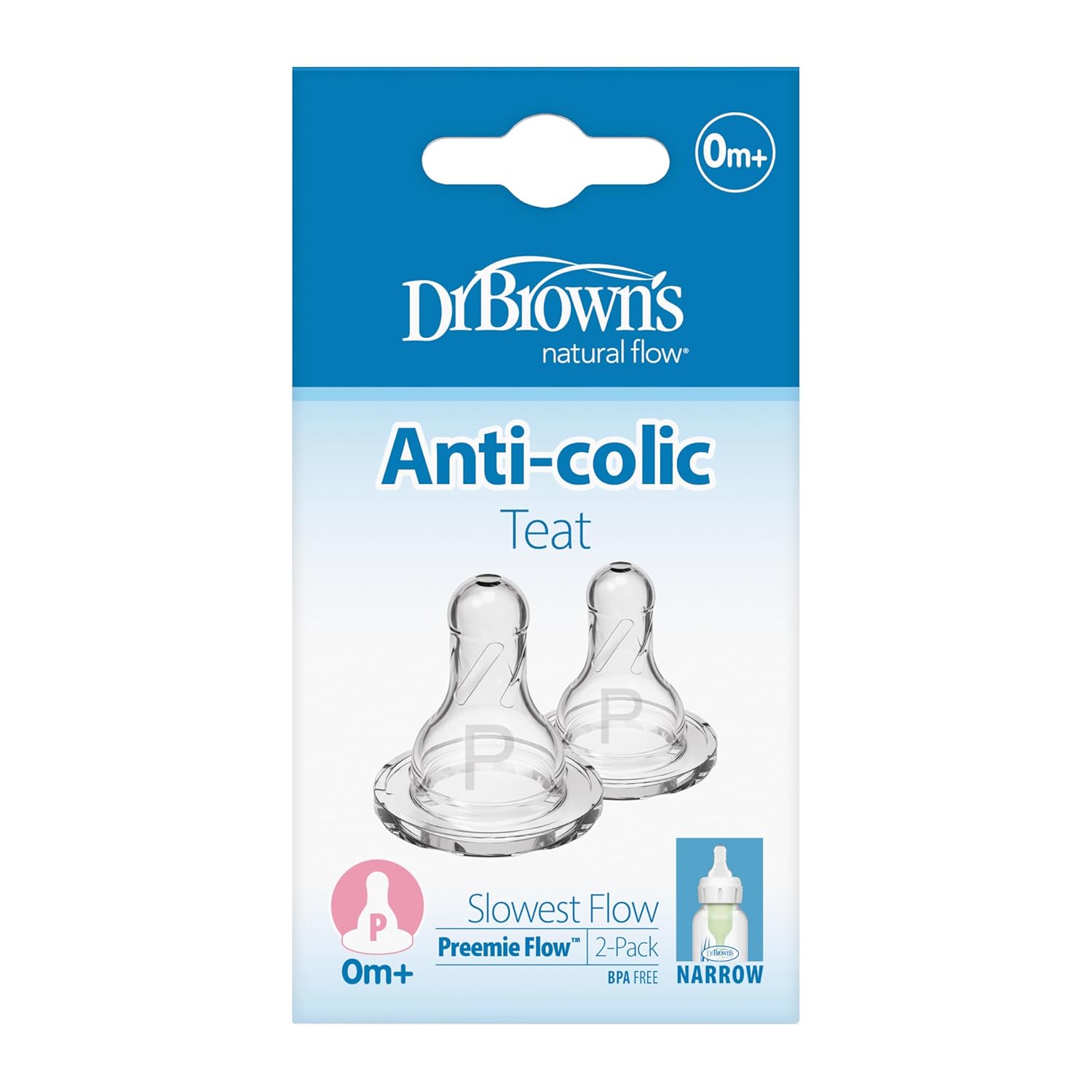 Dr. Brown's Natural Flow Options Preemie Teats (Pack of 1, White)