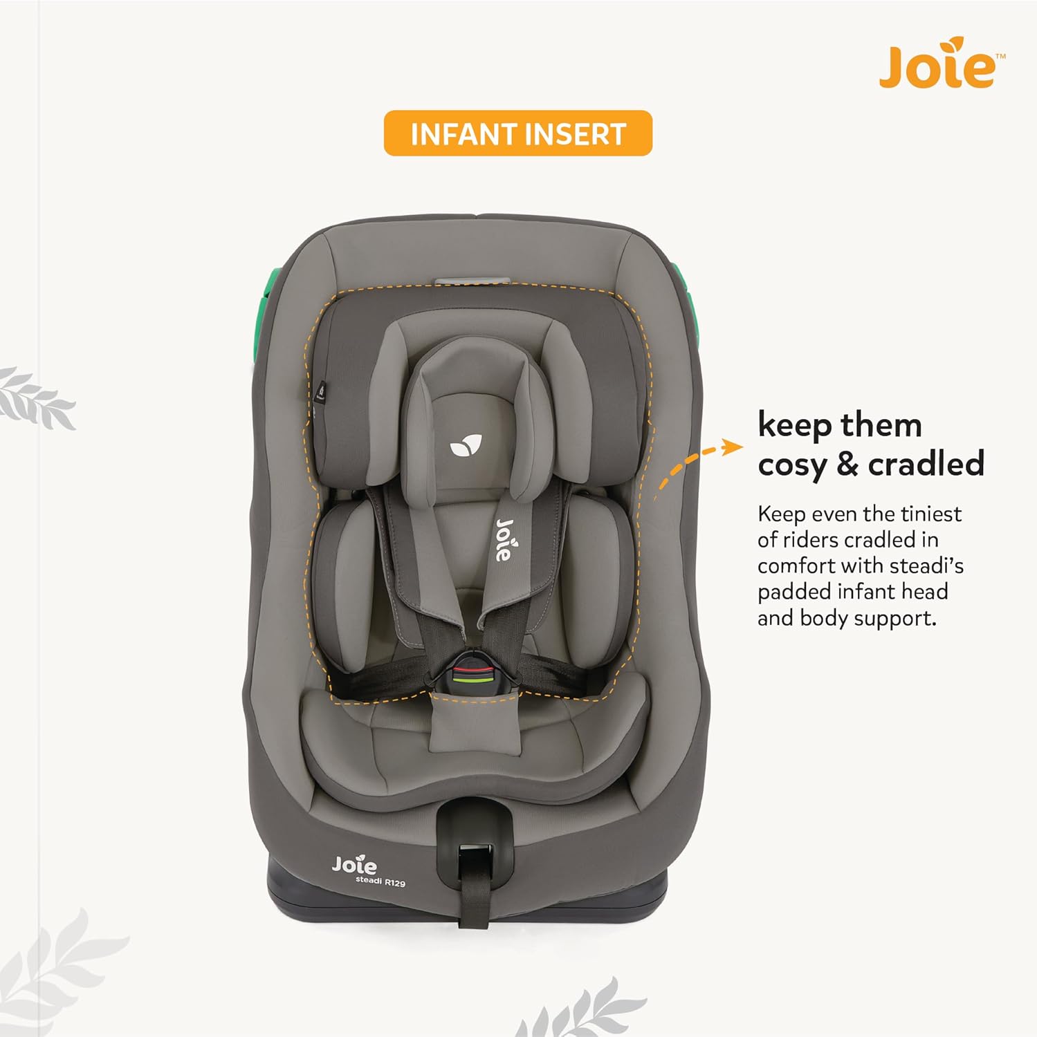 Joie Steadi R129 Car Seat - Baby Car Seat R129 Certified, Side Impact Protection, Rear and Forward Facing, for 0 to 4 Years Age with 5-Point Harness and 4 Recline Positions