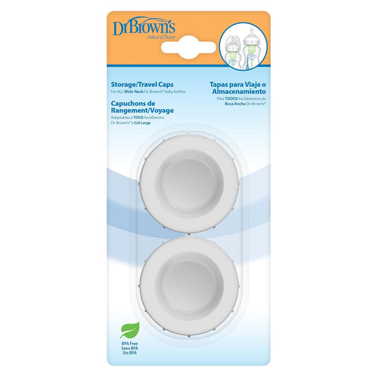 Dr. Brown's Natural Flow Wide Neck Storage Travel Caps Replacement 2 Pack
