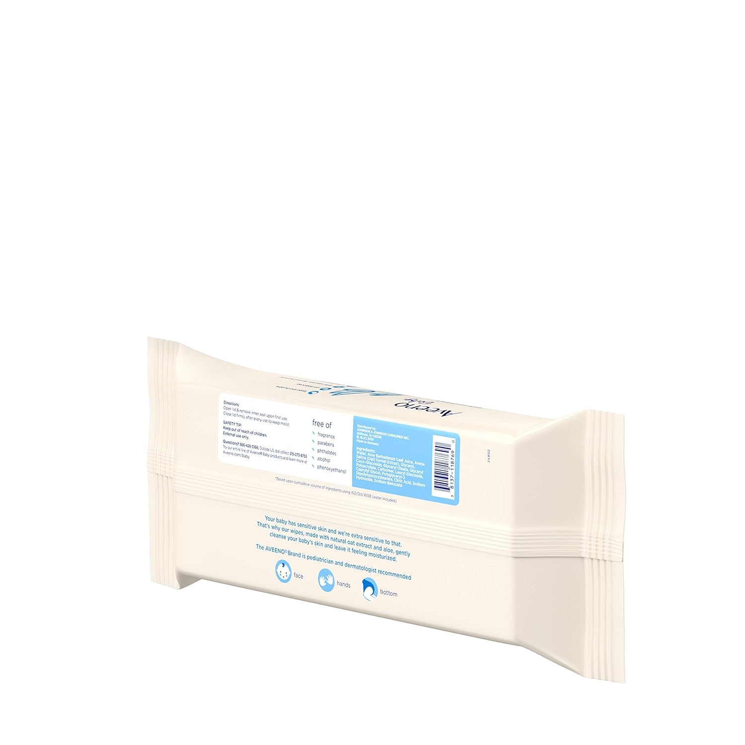 AVEENO Baby Sensitive All Over Wipes, Paraben- & Fragrance-Free, 64 ea
