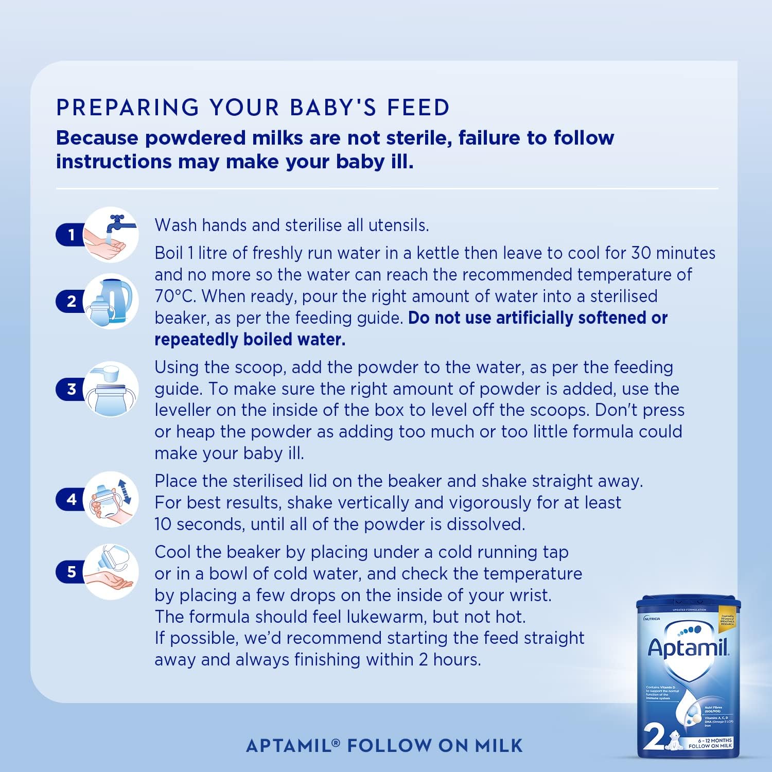 Aptamil 2 Follow On Baby Milk Powder Formula, 6-12 Months, 800 g