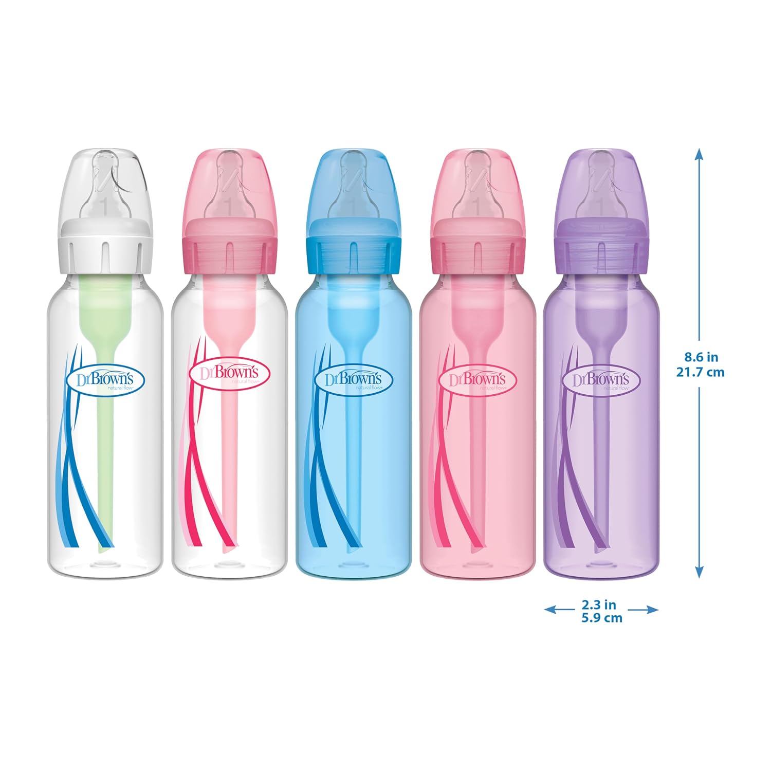 Dr. Brown's Options Standard Neck Silicone Feeding Bottle (250 Ml, Pack of 1, White) (Pack of 4)