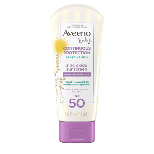 Aveeno Baby Continuous Protection Zinc Oxide Mineral Sunscreen Lotion for Sensitive Skin with, 88ml" )