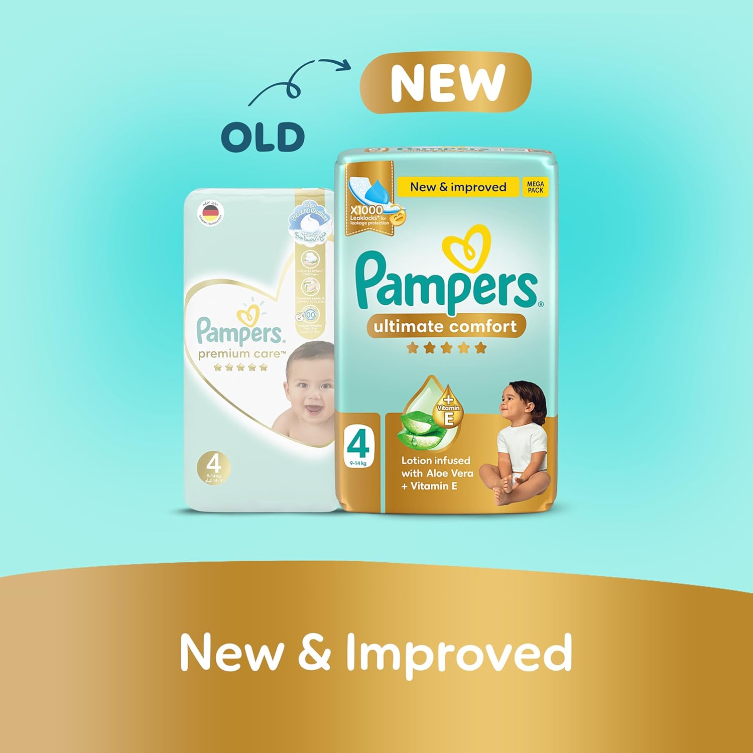 Pampers Ultimate Comfort, Size 4, 9-14 kg, Mega Pack, 54 Diapers
