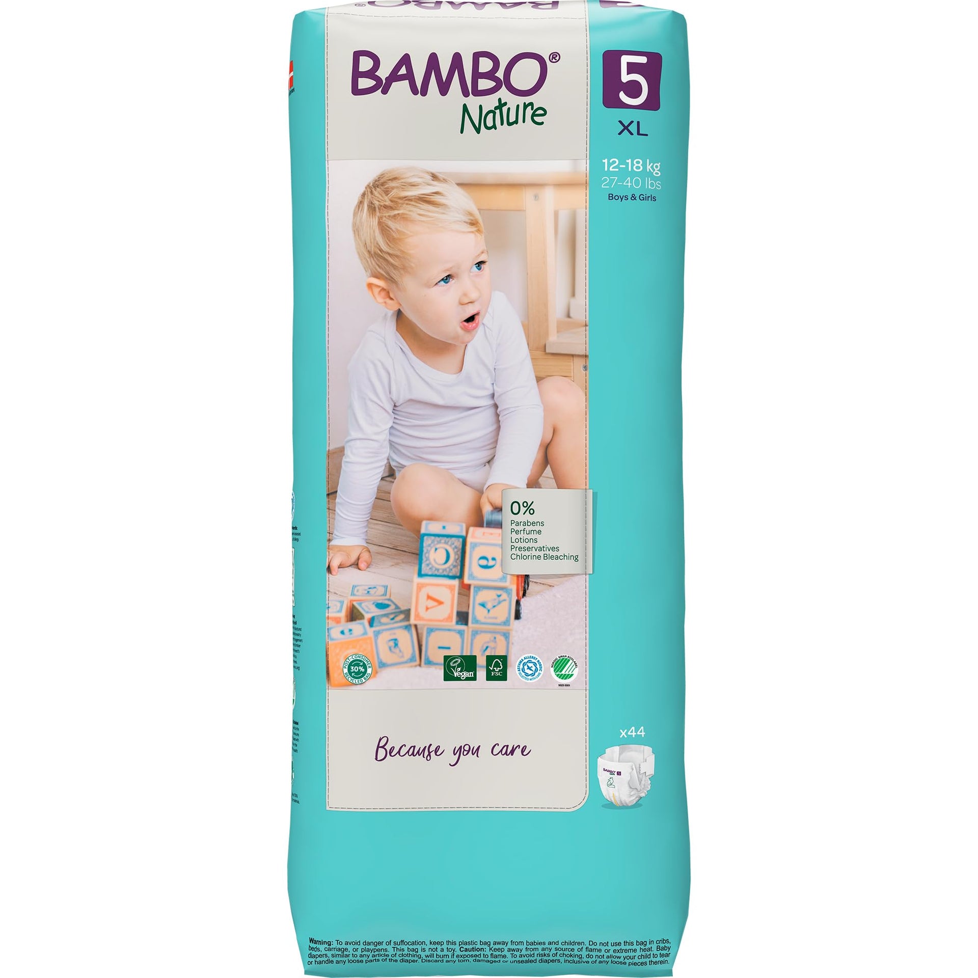 Bambo Nature Premium Baby Tape Diapers for Baby XL Size (12-18 Kgs), Super Absorbent, Breathable, Extra Soft, Dermatologically Tested, Hypoallergenic Nappies With Wetness Indicator, 22 Count