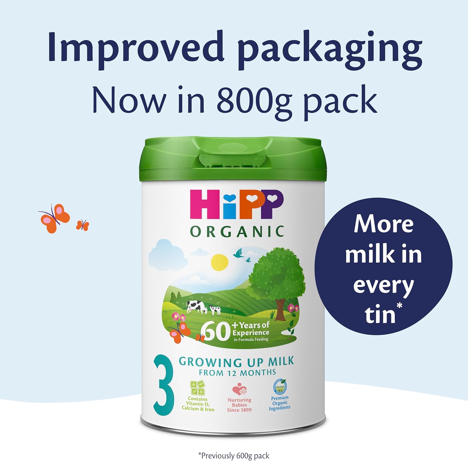 HiPP Organic 3 Growing Up Baby Milk Powder Formula, from 12 Months, 800g (Pack of 6)
