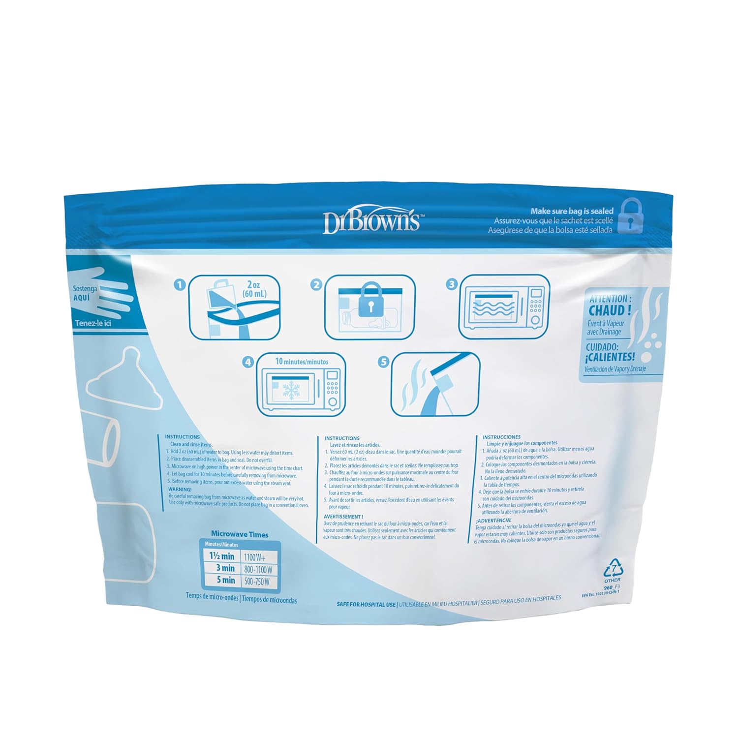 Dr. Brown's Microwave Steam Sterilizer Bags, 250 Milliliter
