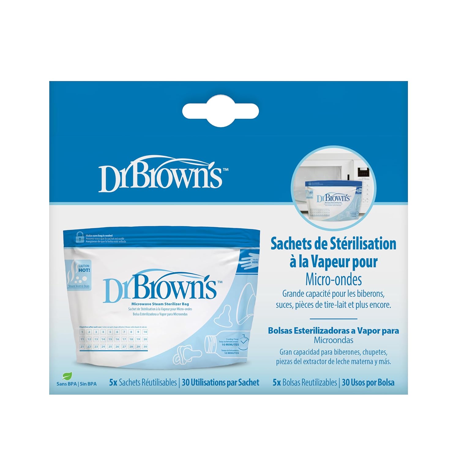 Dr. Brown's Microwave Steam Sterilizer Bags, 250 Milliliter