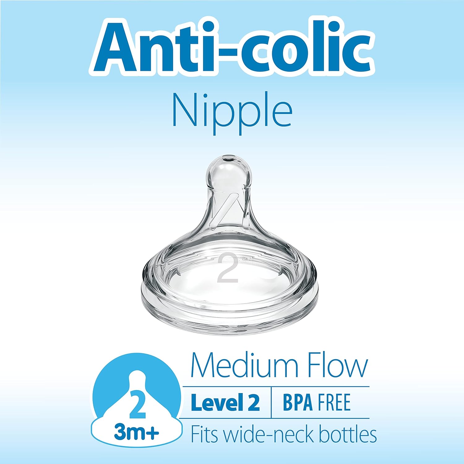 Dr. Brown's Options+ Wide Neck Baby Bottle Nipple (Pack of 1, White)