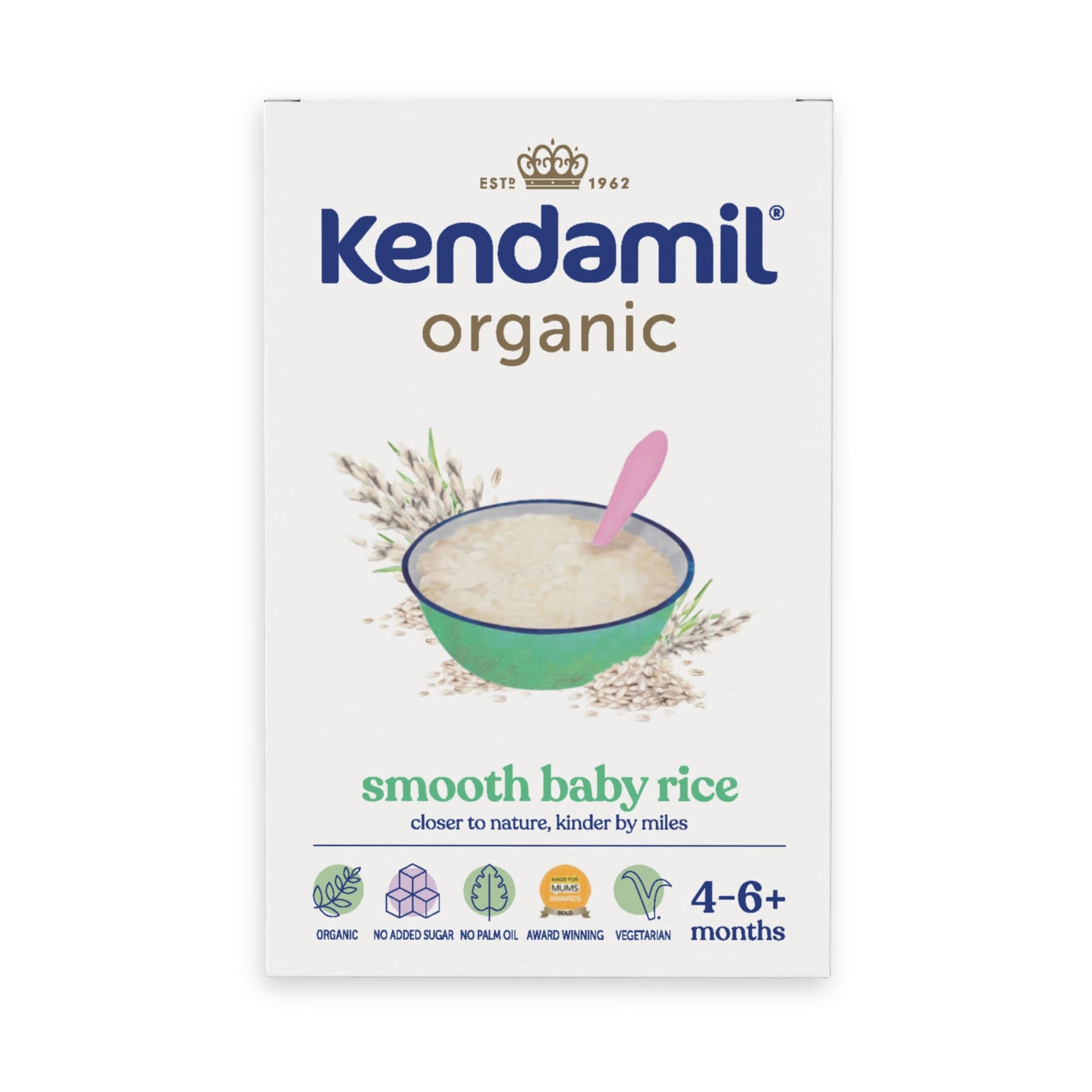 Kendamil Creamy Oat Baby Porridge (6+ Months) – Baby Weaning Porridge – Easy Just Add Water Cereal, No Added Sugar, Vegetarian Friendly – 7x150g (approx. 50 Servings)