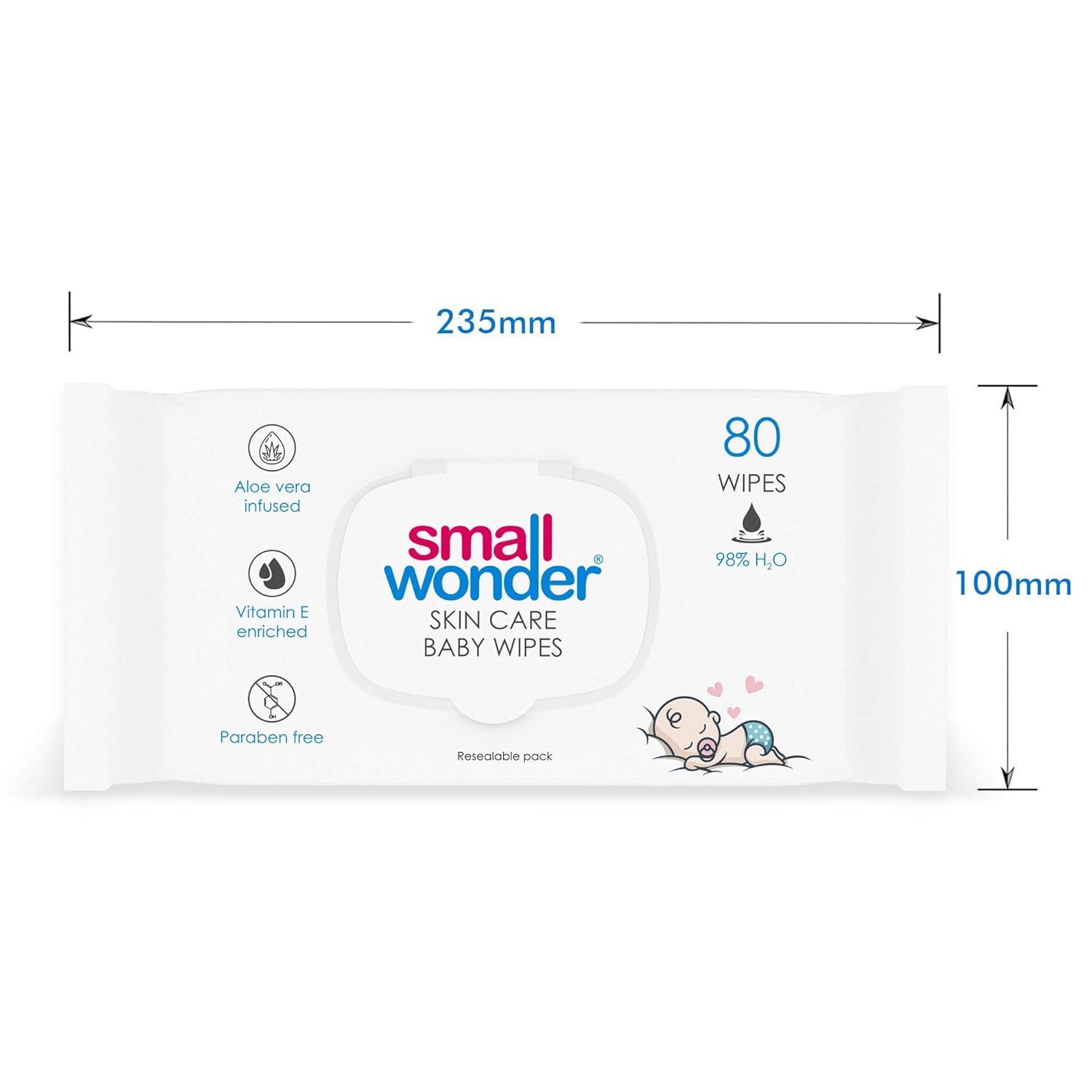 Small Wonder Skin Care Baby Wipes (Pack of 4) - 320 Wipes