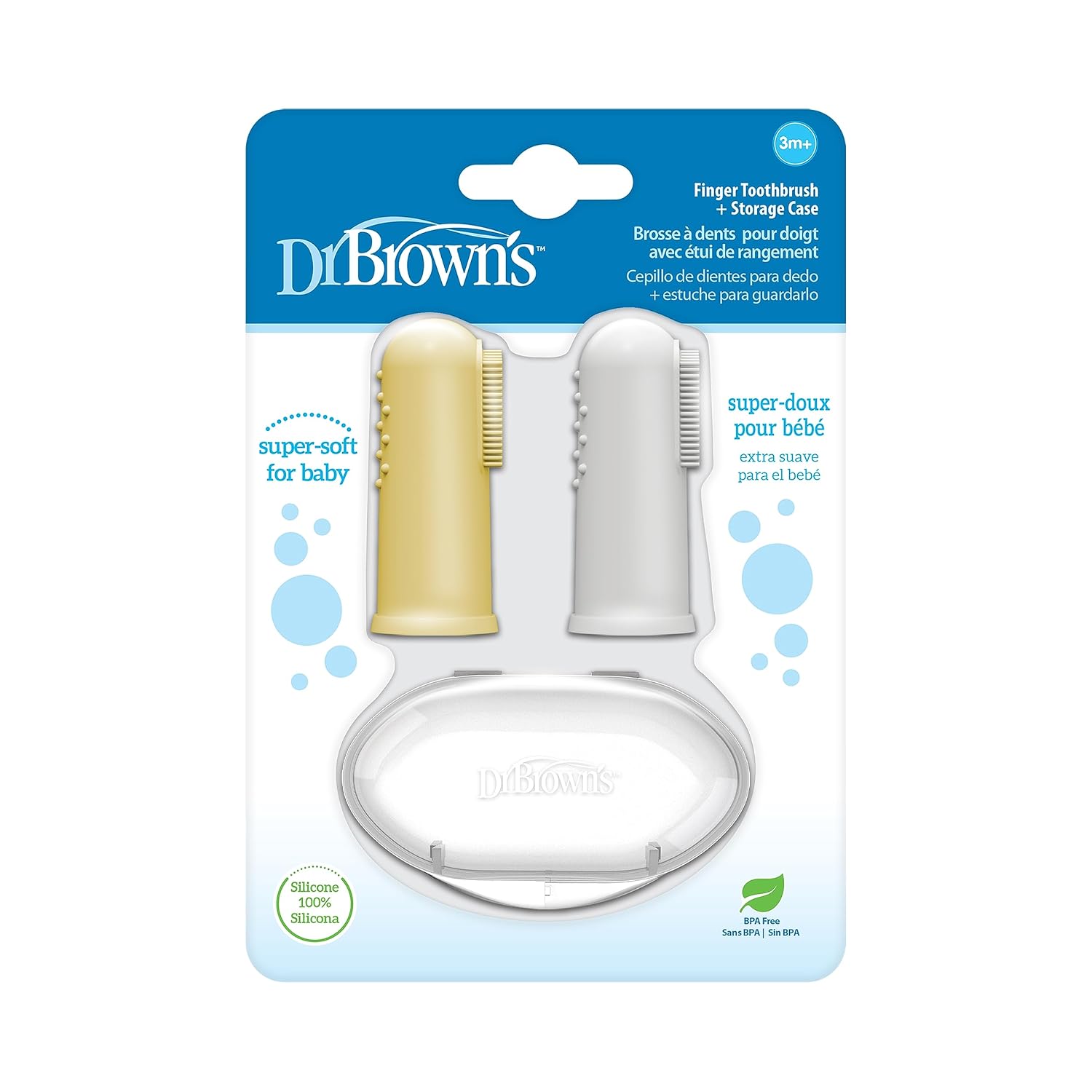 Dr. Brown's Silicone Finger Toothbrush with case - 2 Pack
