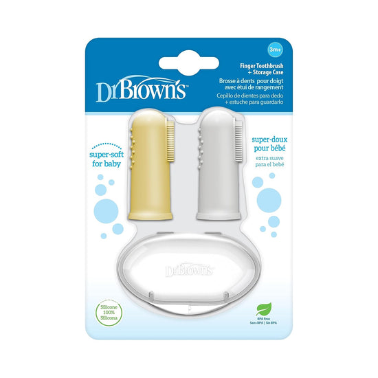 Dr. Brown's Silicone Finger Toothbrush with case - 2 Pack
