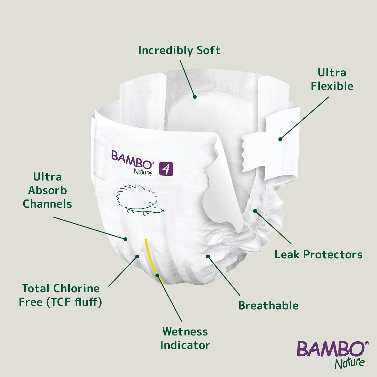 Bambo Nature Premium Baby Tape Diapers for Baby Large Size (7-14 Kgs), Super Absorbent, Breathable, Extra Soft, Dermatologically Tested, Hypoallergenic Nappies With Wetness Indicator, 24 Count