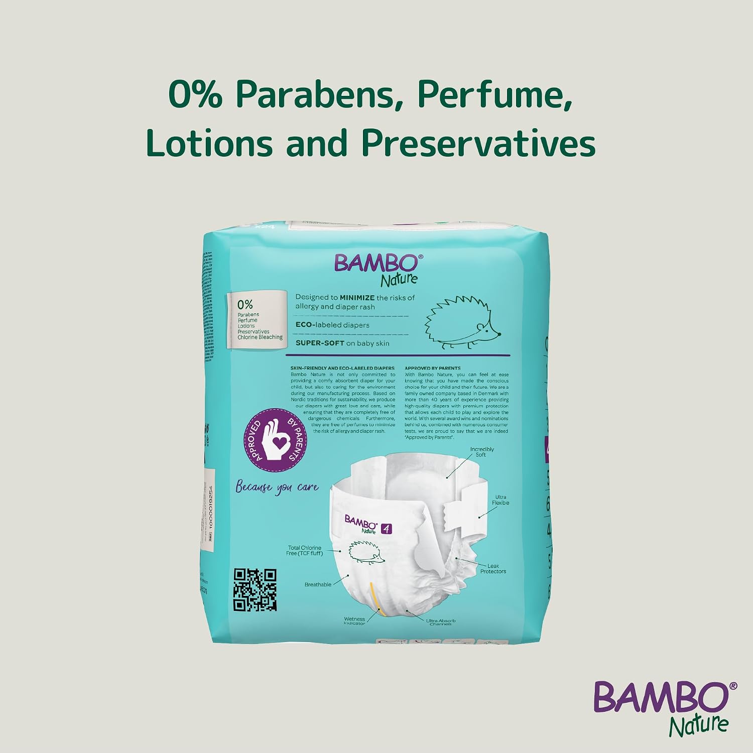 Bambo Nature Premium Baby Tape Diapers for Baby Large Size (7-14 Kgs), Super Absorbent, Breathable, Extra Soft, Dermatologically Tested, Hypoallergenic Nappies With Wetness Indicator, 24 Count