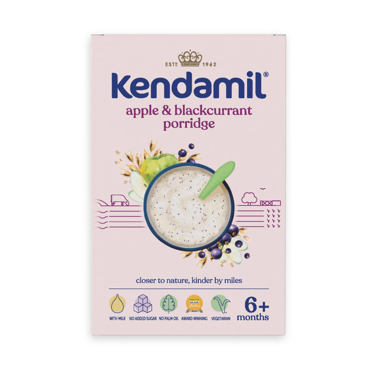 Kendamil Creamy Oat Baby Porridge (6+ Months) – Baby Weaning Porridge – Easy Just Add Water Cereal, No Added Sugar, Vegetarian Friendly – 7x150g (approx. 50 Servings)