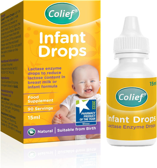 Colief Infant Drops | Lactase Enzyme Drops | Natural Colic Relief for Babies | Reduces Bloating, Wind and Crying | (15ml)