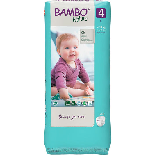 Bambo Nature Premium Baby Tape Diapers for Baby Large Size (7-14 Kgs), 48 Count