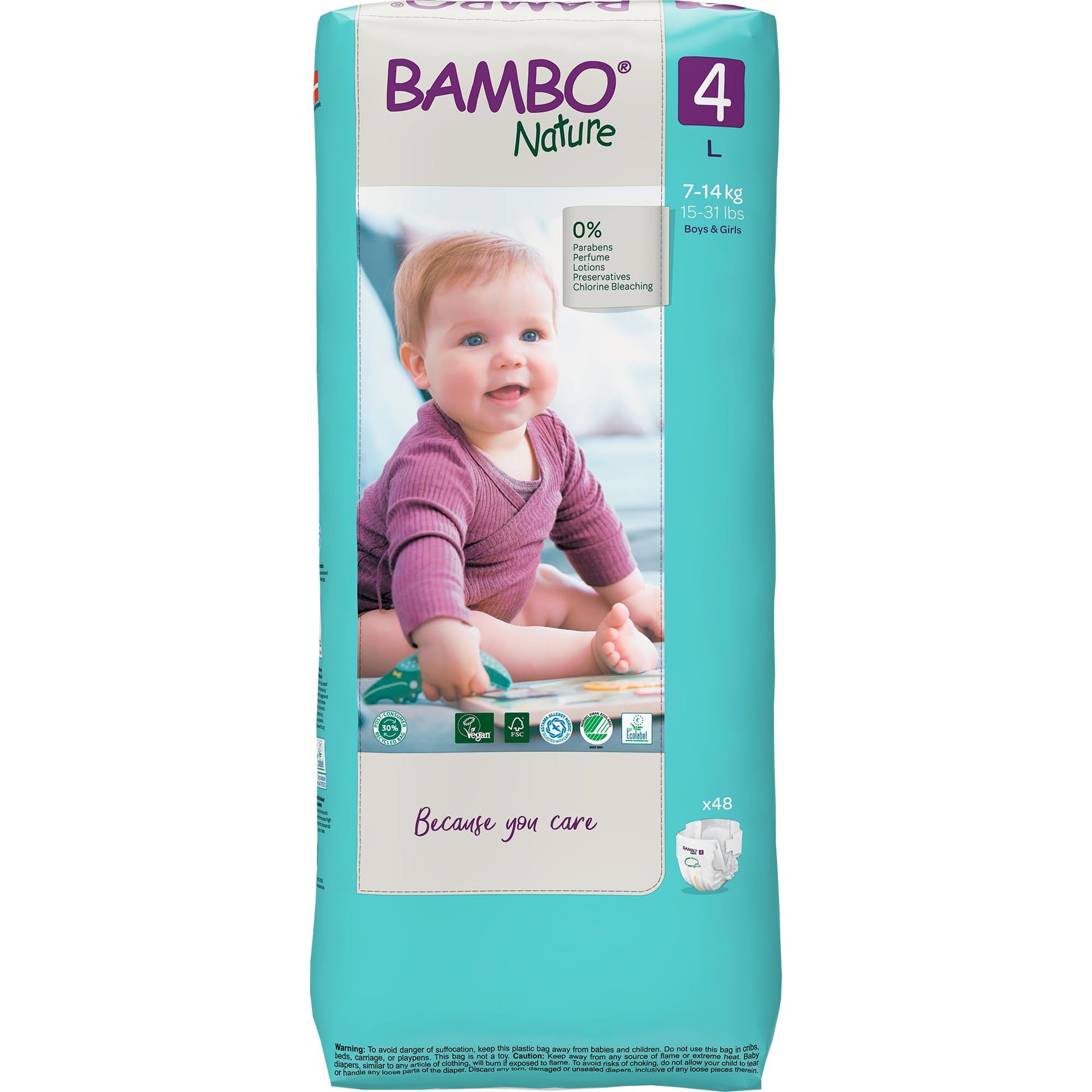 Bambo Nature Premium Baby Tape Diapers for Baby Large Size (7-14 Kgs), Super Absorbent, Breathable, Extra Soft, Dermatologically Tested, Hypoallergenic Nappies With Wetness Indicator, 24 Count