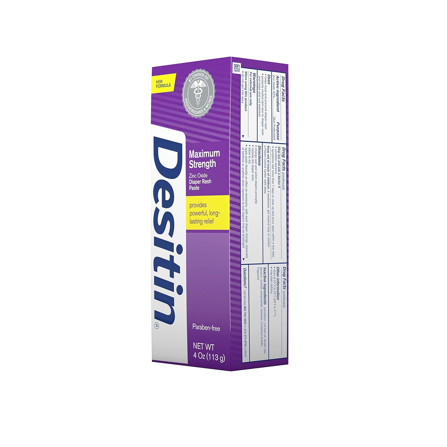 Desitin Baby Diaper Rash Maximum Strength Original Paste, 4 Oz Tube