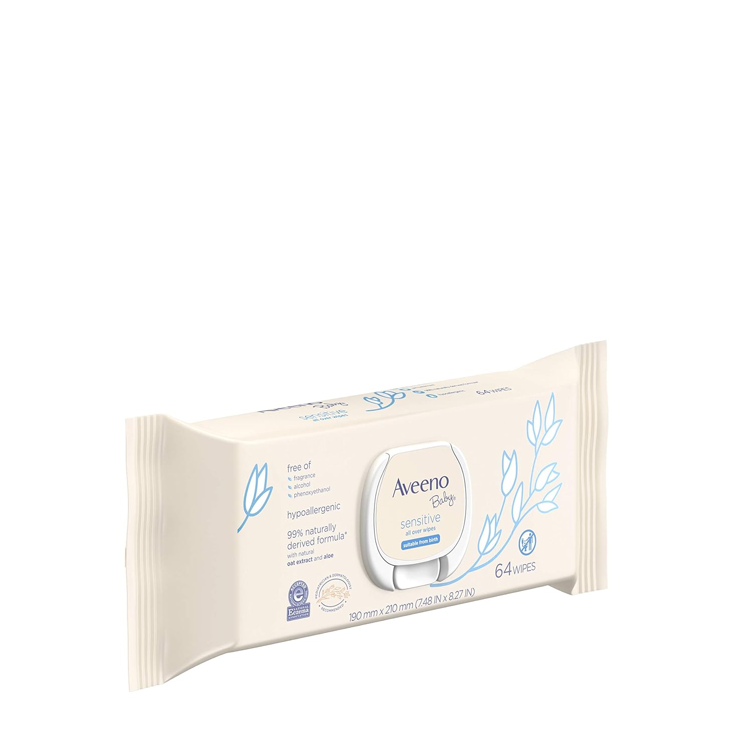 AVEENO Baby Sensitive All Over Wipes, Paraben- & Fragrance-Free, 64 ea