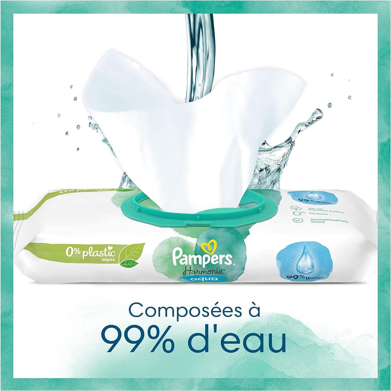 MAMA UNIVERSE Imported Pamper s Harmonie Aqua Pure Baby Water Wipes, 6 Packs of 48 Wipes