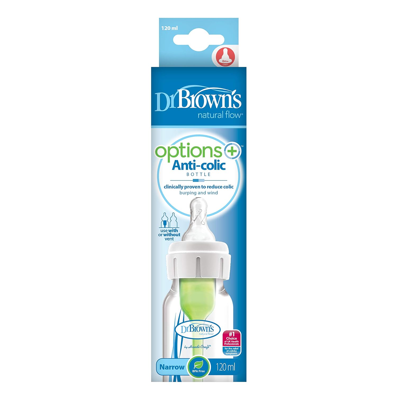Dr. Brown's Plastic Bottle Standard Options (120 Ml, Pack of 1, Multicolor)