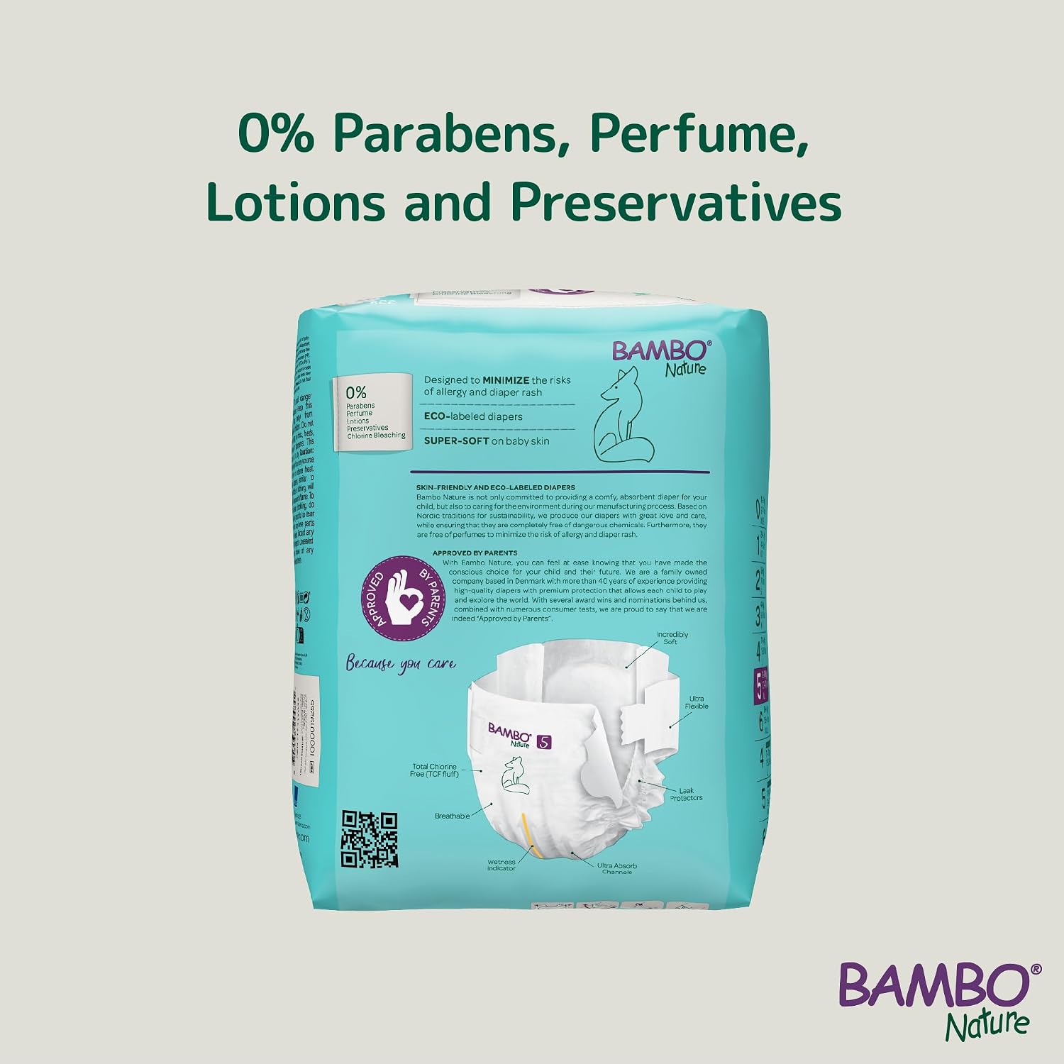 Bambo Nature Premium Baby Tape Diapers for Baby XL Size (12-18 Kgs), Super Absorbent, Breathable, Extra Soft, Dermatologically Tested, Hypoallergenic Nappies With Wetness Indicator, 22 Count