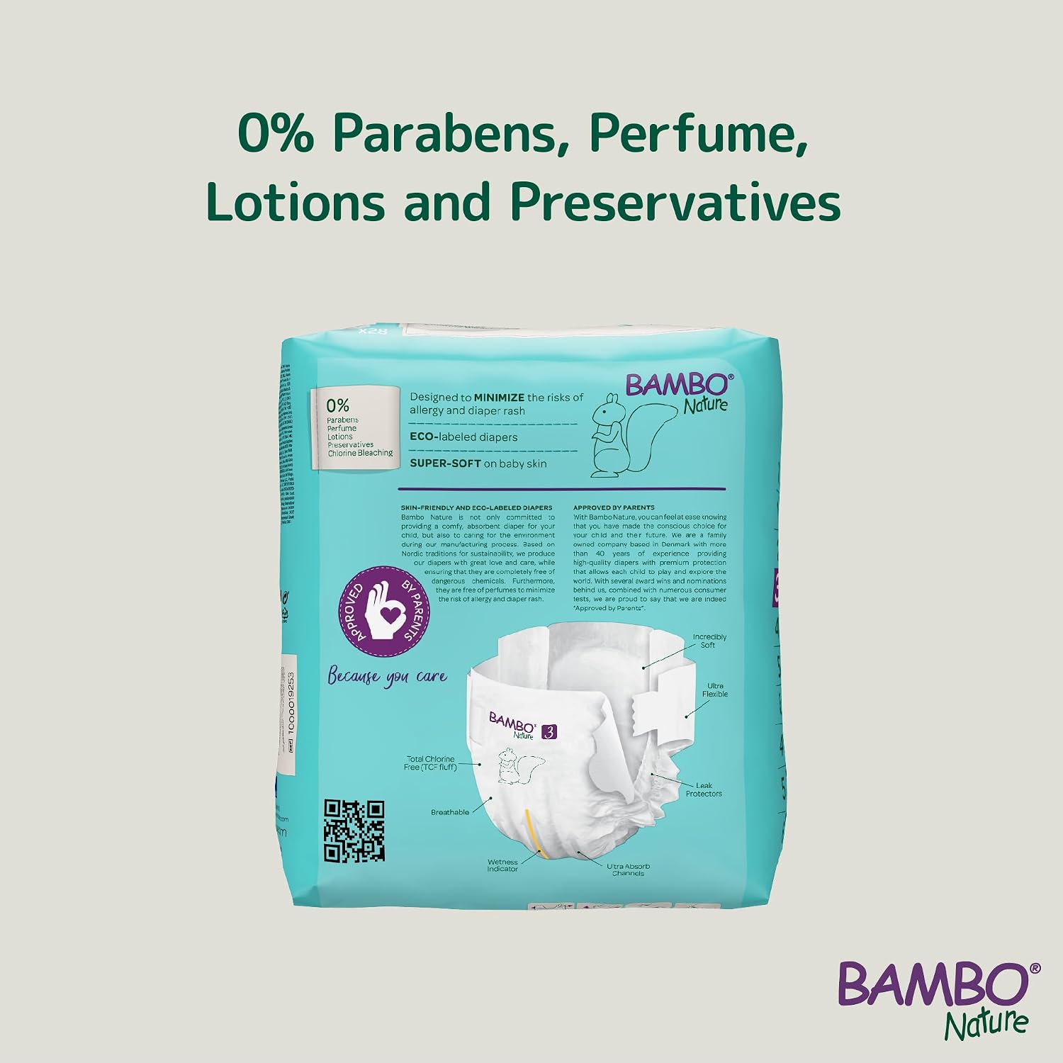 Bambo Nature Premium Baby Tape Diapers for Baby Medium Size (4-8 Kgs), Super Absorbent, Breathable, Extra Soft, Dermatologically Tested, Hypoallergenic Infant Nappies With Wetness Indicator, 168 Count