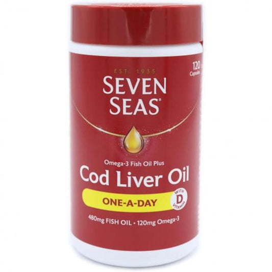 Seven Seas Fish Oil Omega-3 Plus Cod Liver Oil, 120 Count