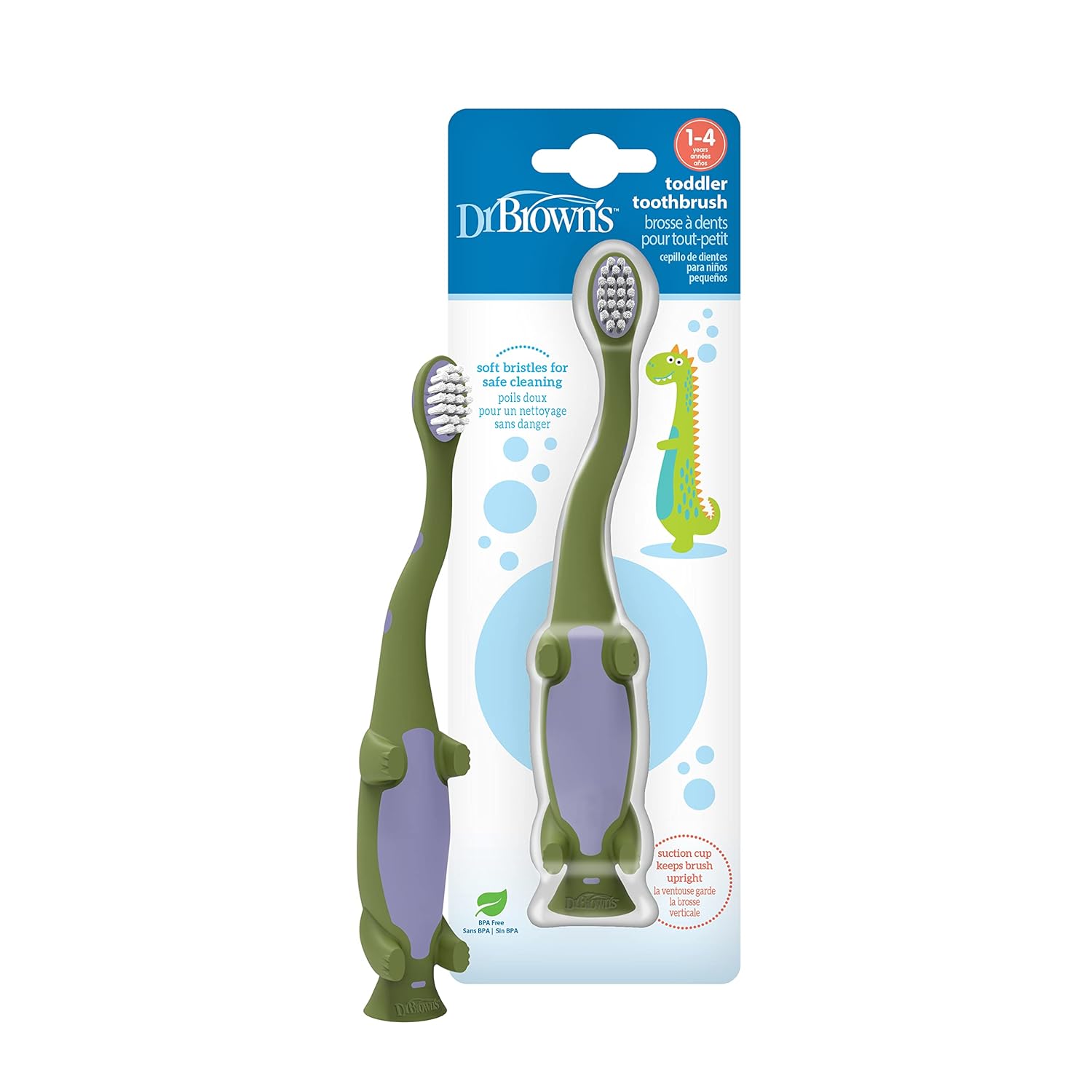 Dr. Brown's Toddler Toothbrush, Dinosaur Green Manual