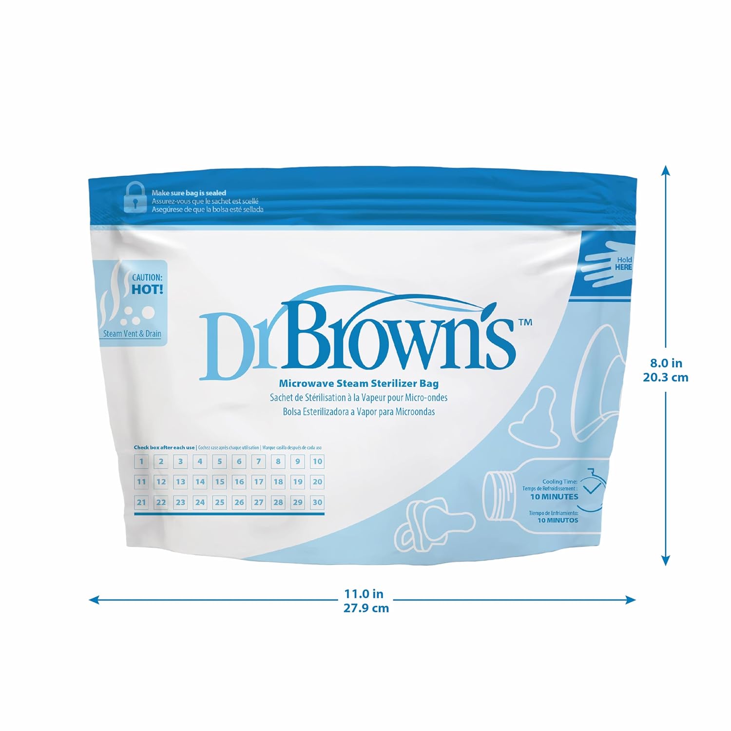 Dr. Brown's Microwave Steam Sterilizer Bags, 250 Milliliter