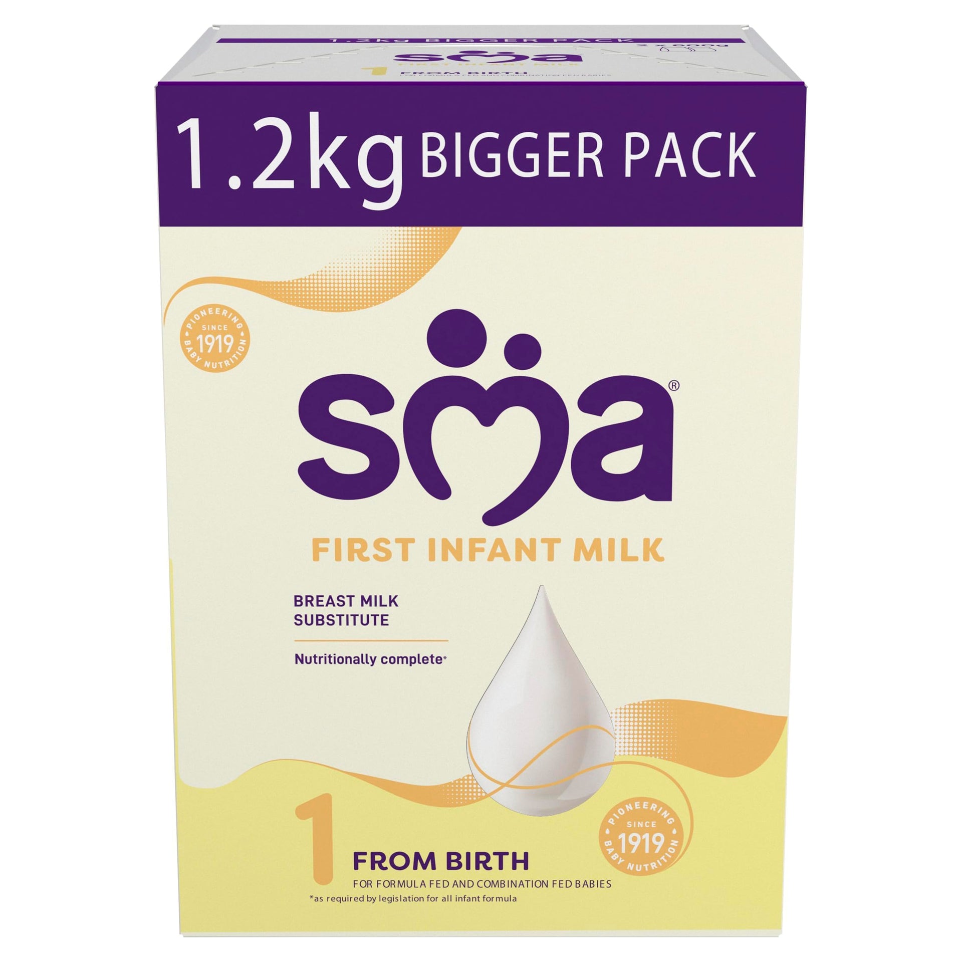 SMA First Infant Baby Milk Powder Formula, from birth, 800 g (Pack of 4)