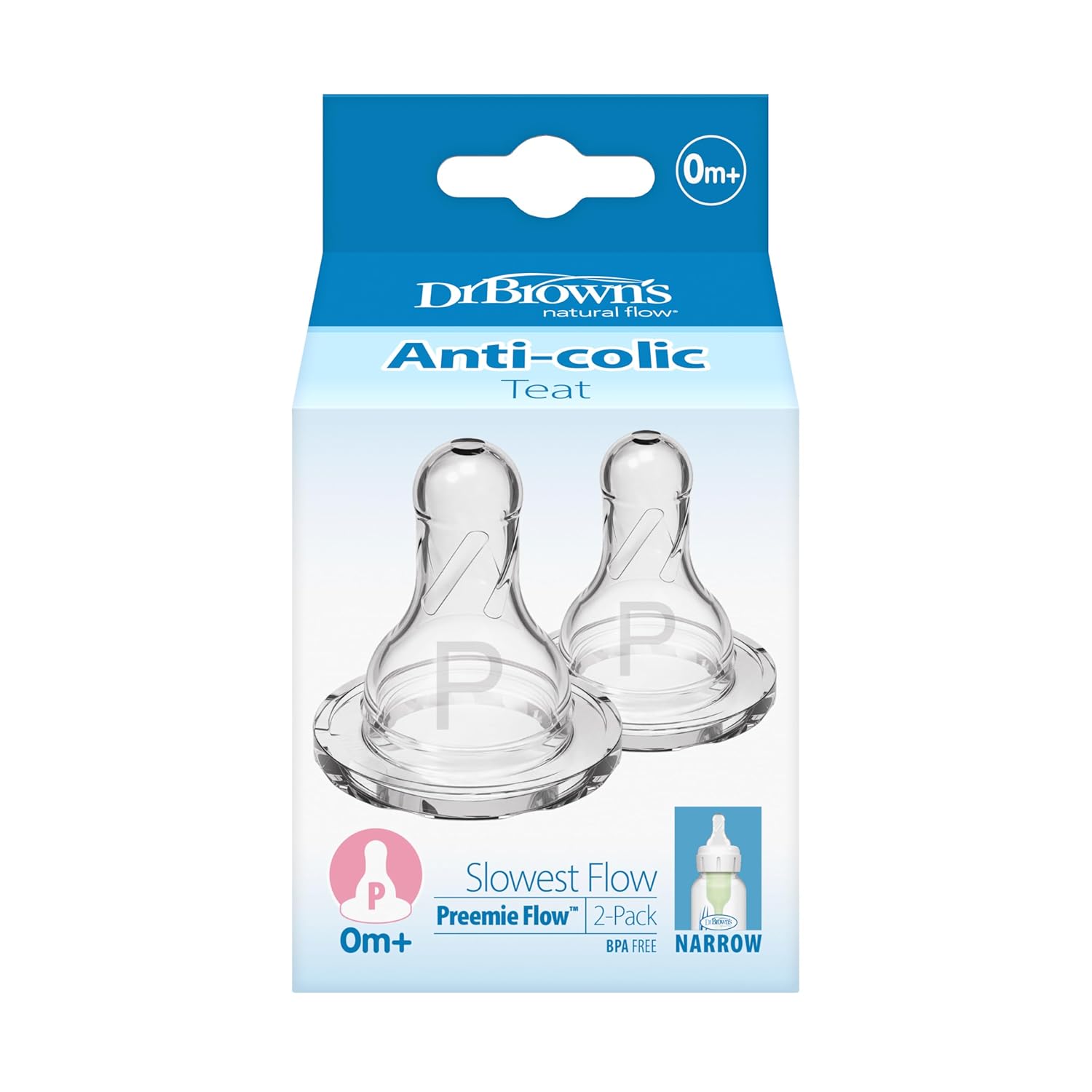 Dr. Brown's Natural Flow Options Preemie Teats (Pack of 1, White)