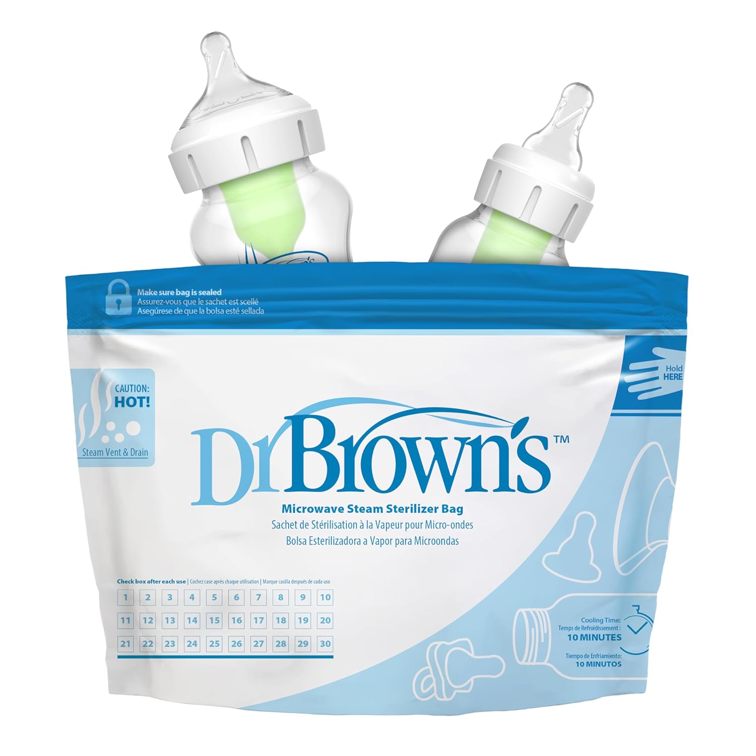Dr. Brown's Microwave Steam Sterilizer Bags, 250 Milliliter