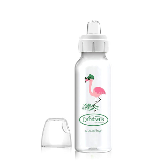Dr. Brown's Sippy Spout Baby Bottle,8 Ounce,Flamingo