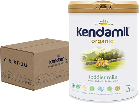 (6x800g) Kendamil Organic Toddler Milk, Stage 3 – British Made, Organic Whole Milk Formula – With HMOs, No Palm Oil, No Fish Oil, No SOYA, No GMOs