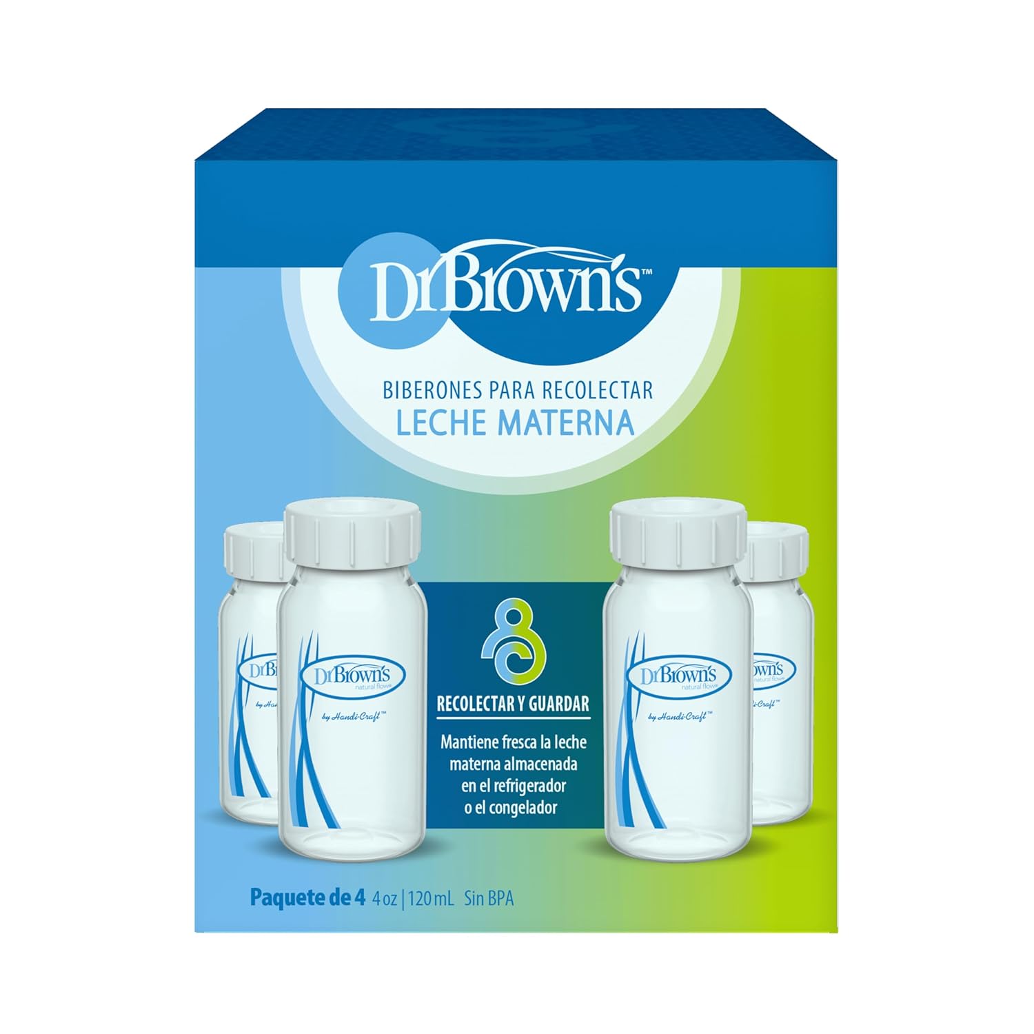 Dr. Brown's Narrow Neck Breastmilk Collection Bottles,4-Pack