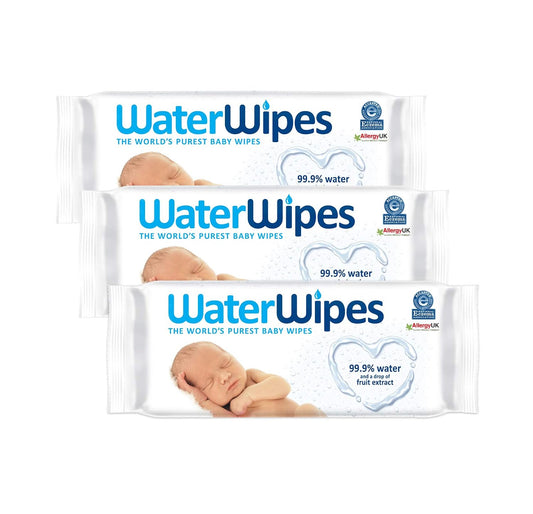 WaterWipes Baby Wipes, White (Pack of 3)