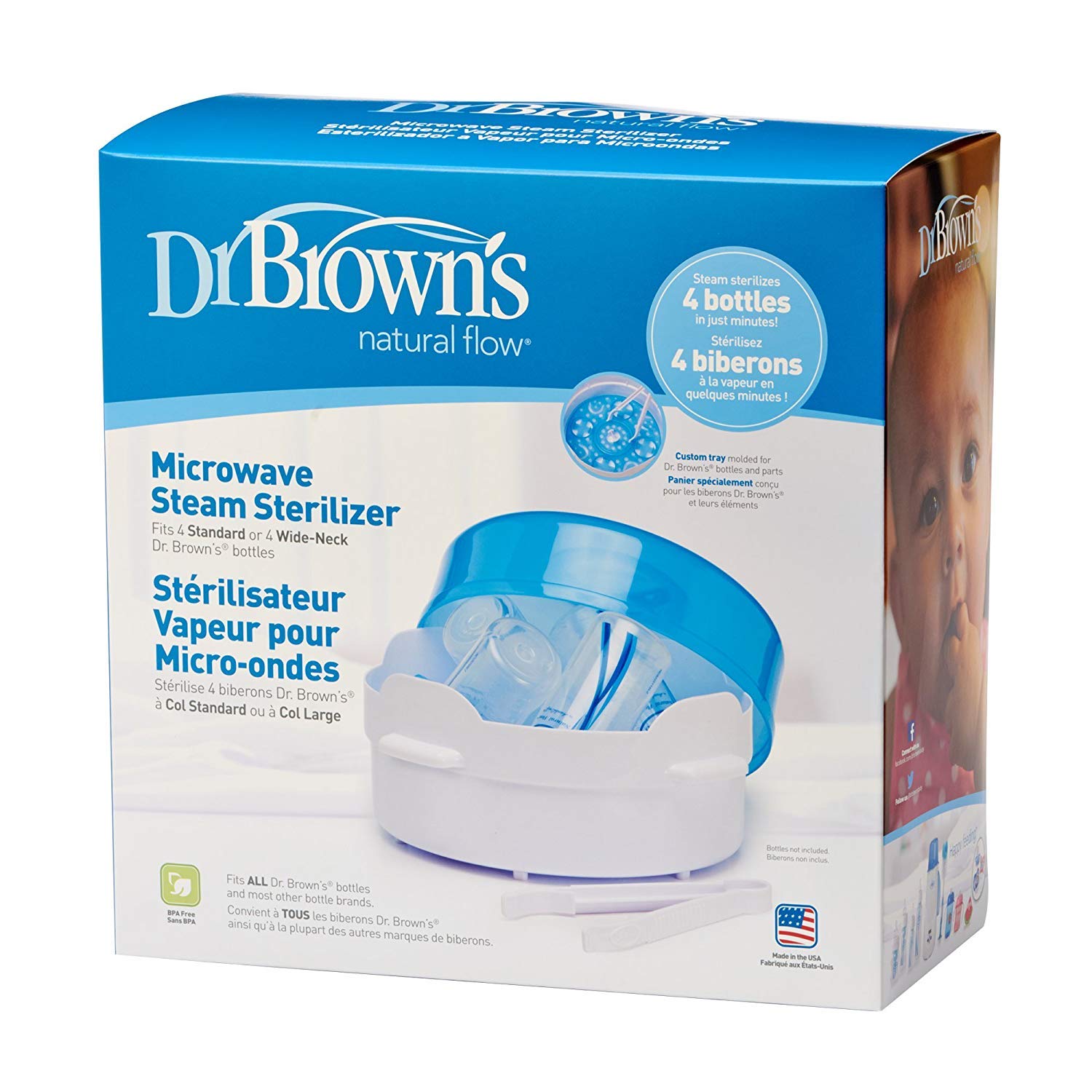 Dr. Brown's Microwave Steam Sterilizer (Pack of 1, White)