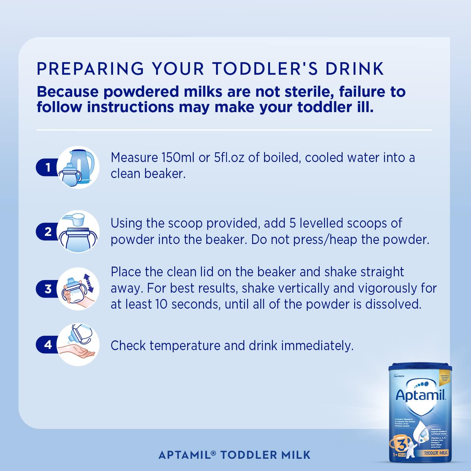 Aptamil 3 Toddler Baby Milk Powder Formula, 1-2 Years, 800g