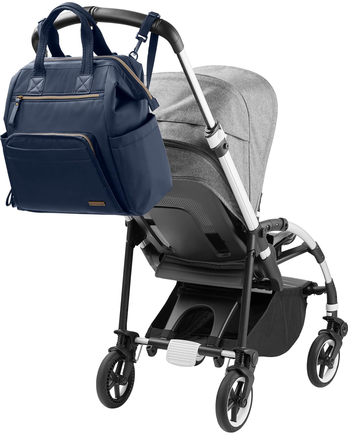Skip Hop Diaper Bag Backpack: Mainframe Large Capacity Wide Open Structure with Changing Pad & Stroller Attachement, Navy, 9M203610