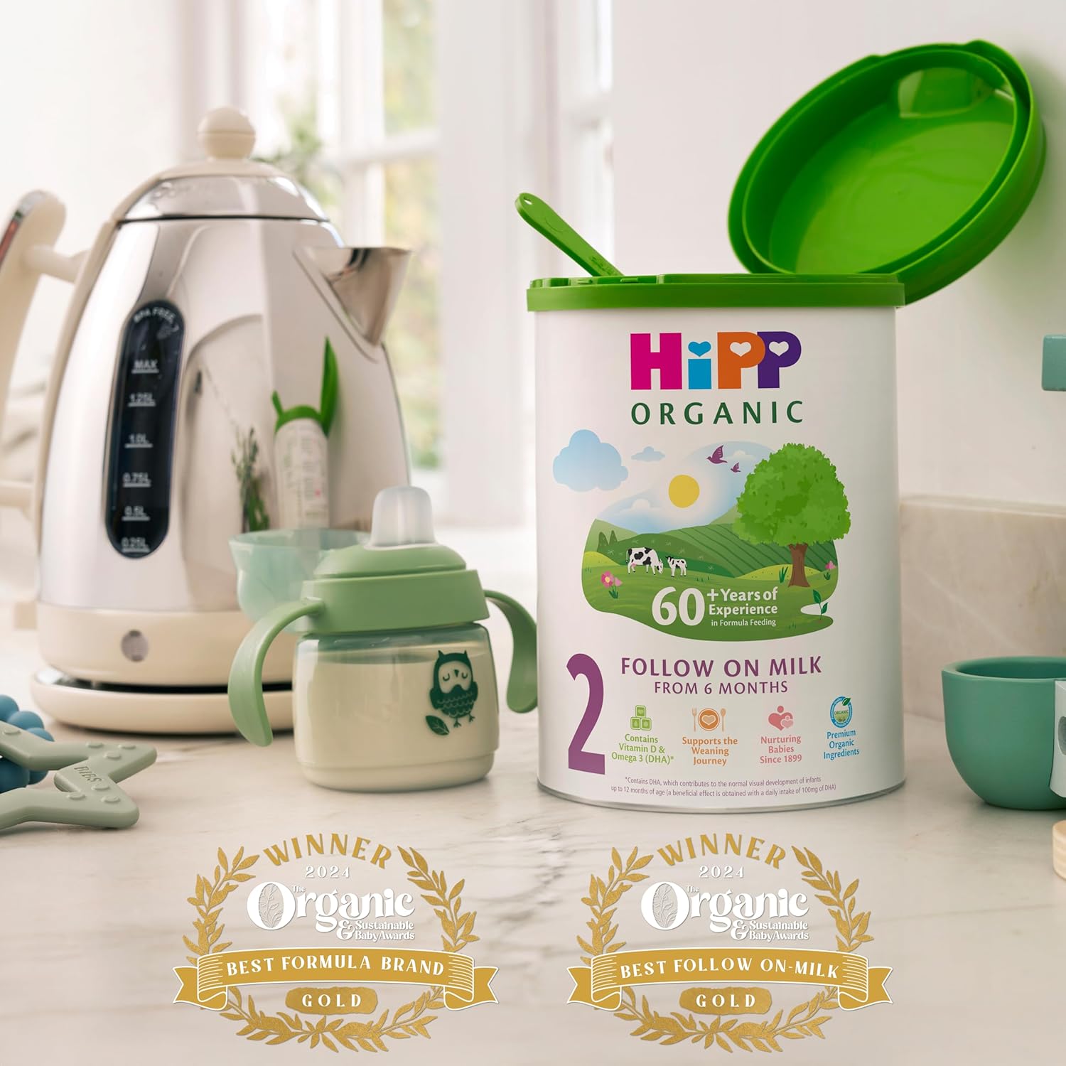 HiPP Organic 2 Follow On Baby Milk Powder Formula, from 6 Months, 800g (Pack of 6)