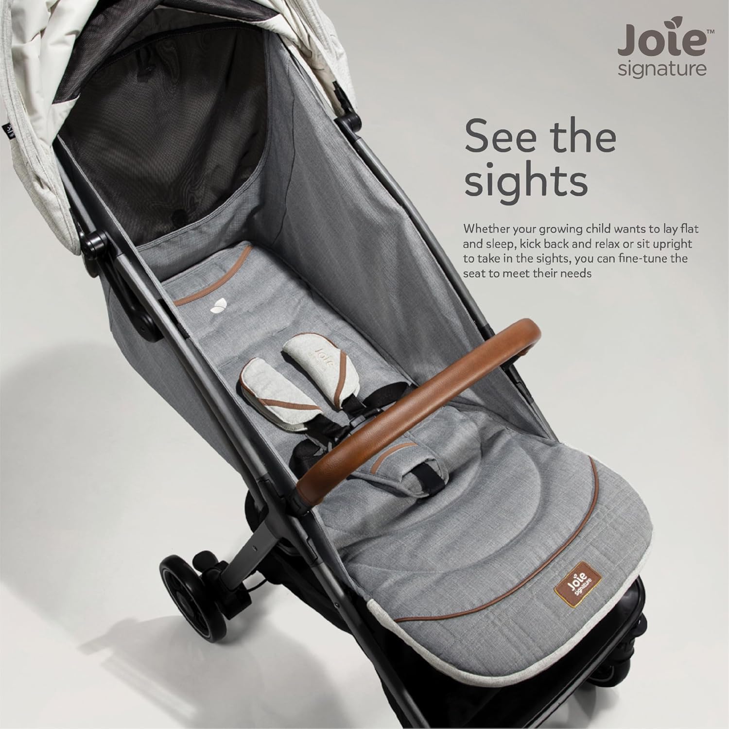 Joie Parcel 3in1 Compact Lightweight Travel Stroller - Pram with 5-Point Harness & One-Hand Fold Baby Stroller for 0-4 Years, Magnetic Buckles for Harness Suitable from Birth to 22 kg