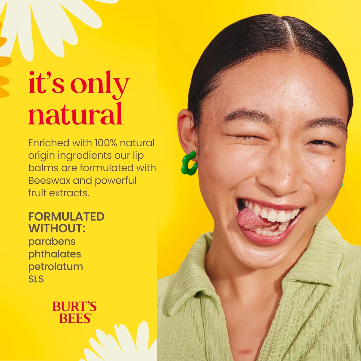 Burt's Bees Natural Moisturizing Lip Balm (Original Beeswax, Strawberry, Coconut & Pear & Vanilla Bean) With Beeswax & Fruit Extracts (Pack Of 4)