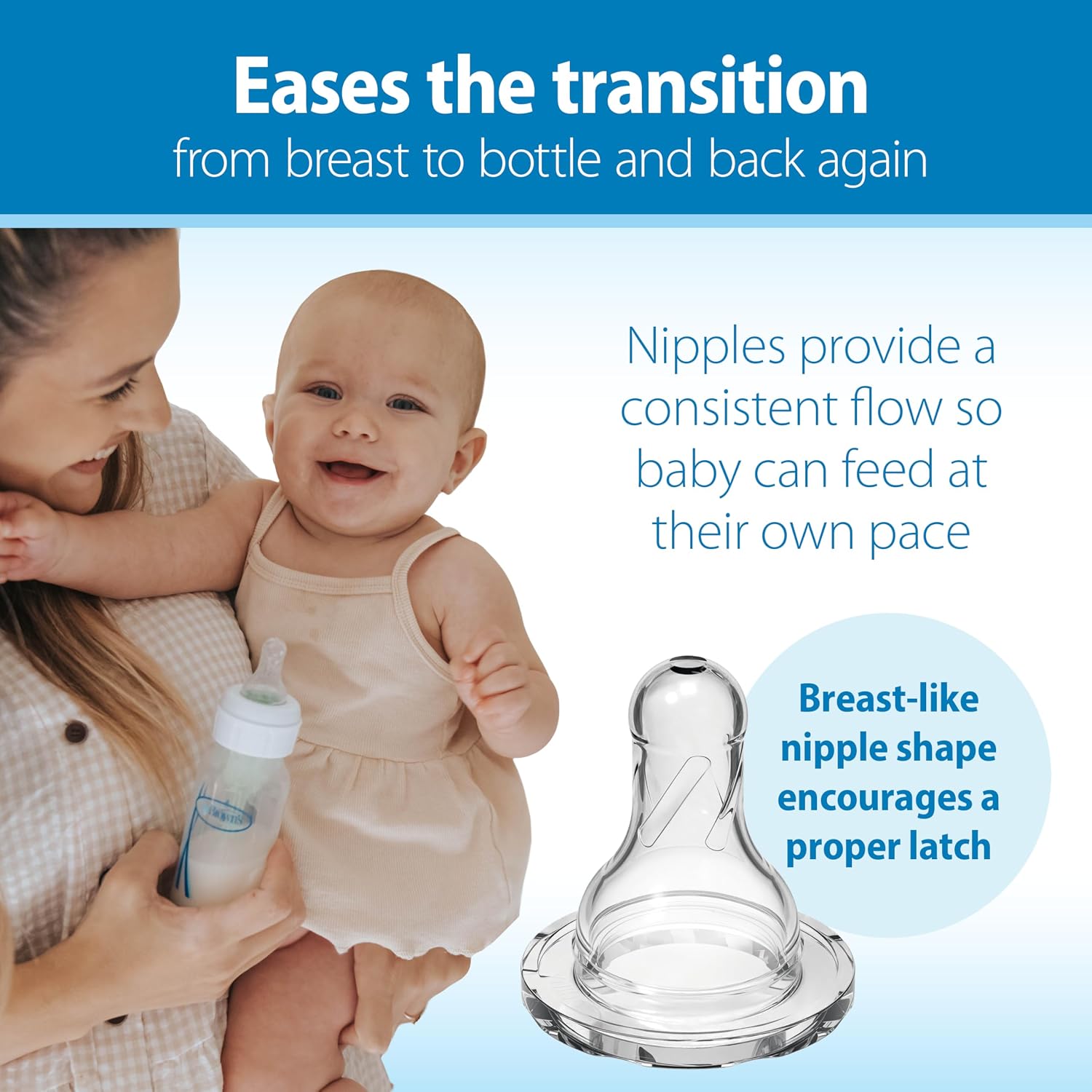 Dr. Brown's Options Standard Neck Silicone Feeding Bottle (250 Ml, Pack of 1, White) (Pack of 4)