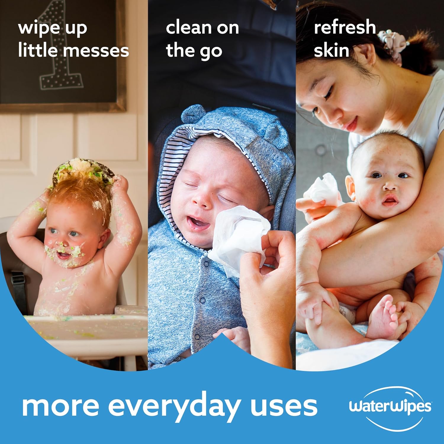 WaterWipes Baby Wipes, White, 60 Wipes (Pack of 4)