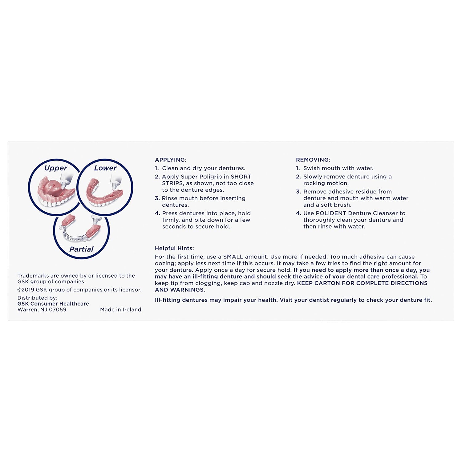 Poli-grip Super Denture Adhesive Cream - 2.4 oz (68 g) Twin Pack