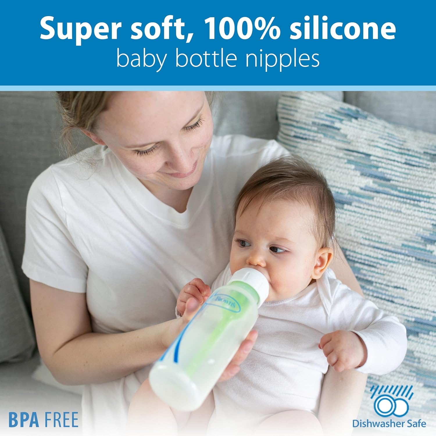 Dr. Brown's Options Standard Neck Silicone Feeding Bottle (250 Ml, Pack of 1, White) (Pack of 4)